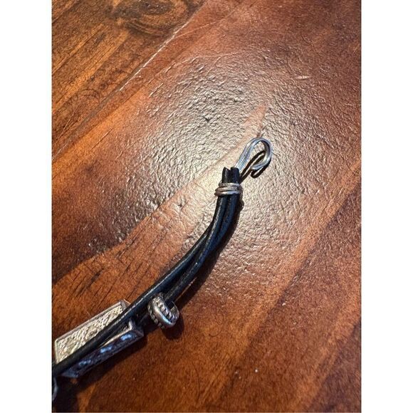 Bracelet, Leather and Silver Bracelet, NEW, Multi-strand, 7.5”, Handmade, Artisa - Picture 2 of 3